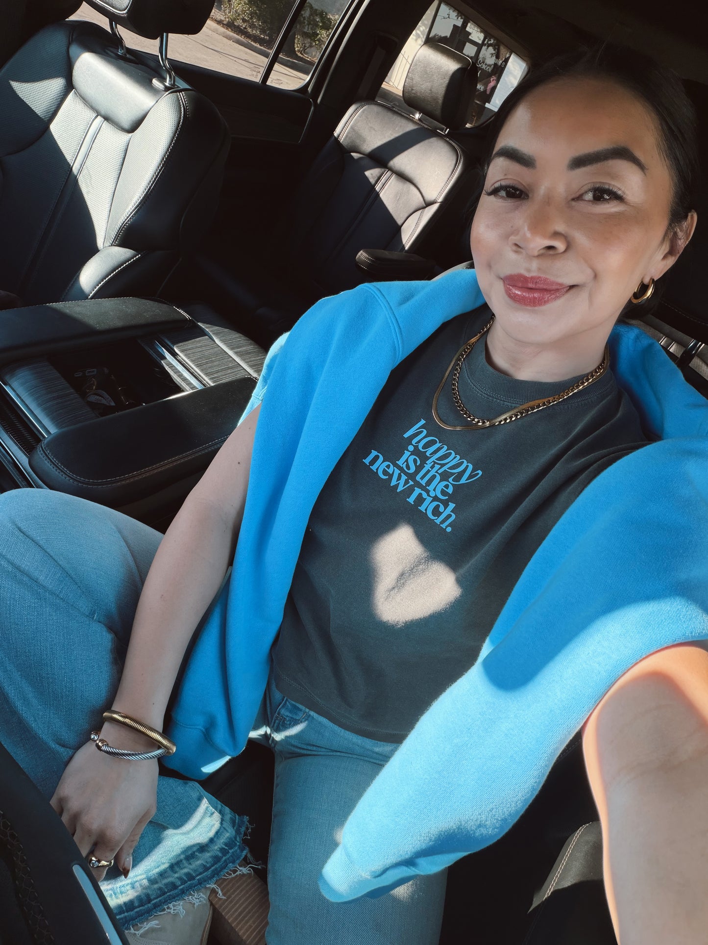 Happy Is The New Rich Cropped Tee
