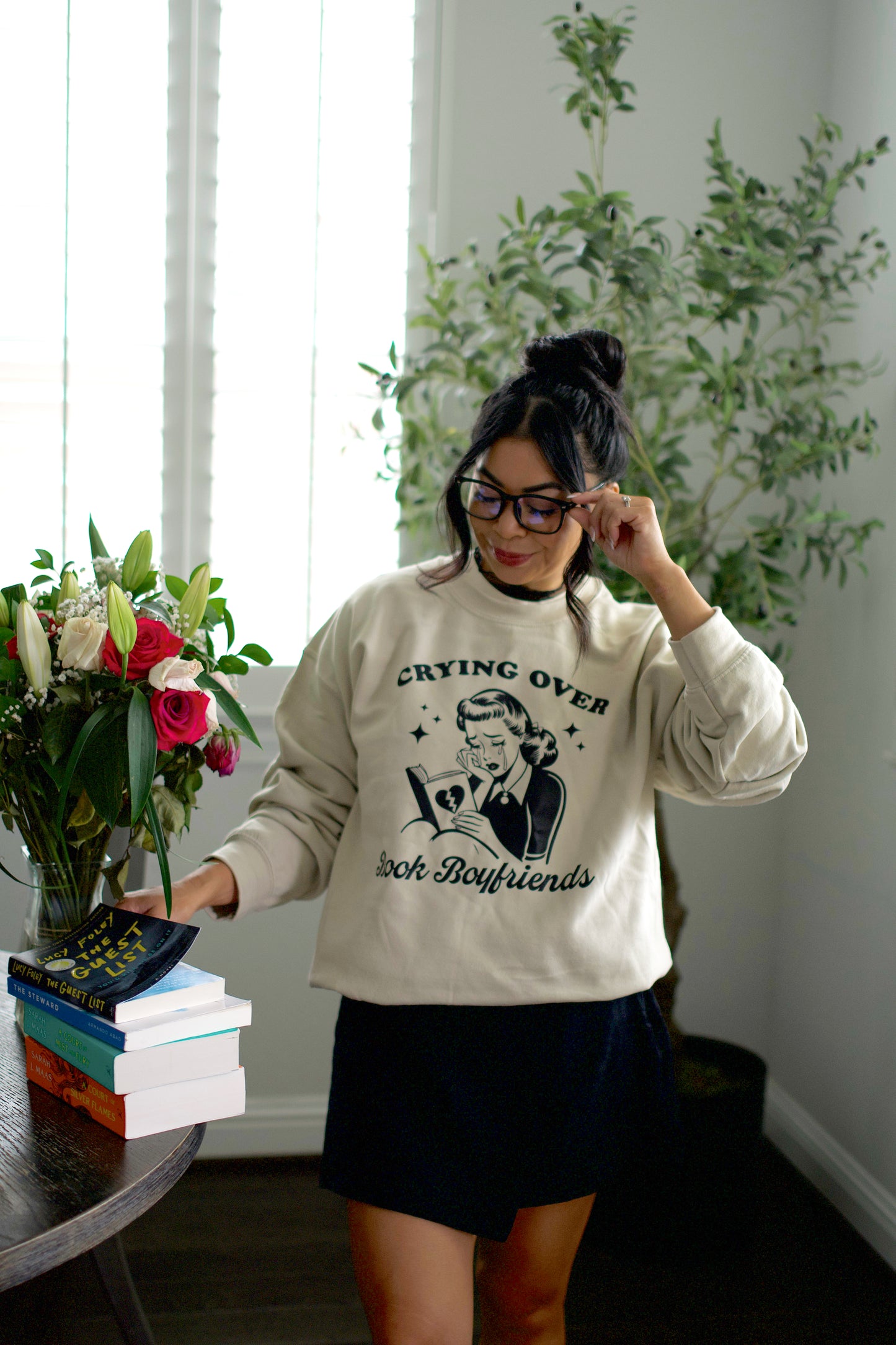 Crying Over Book Boyfriends Sweatshirt